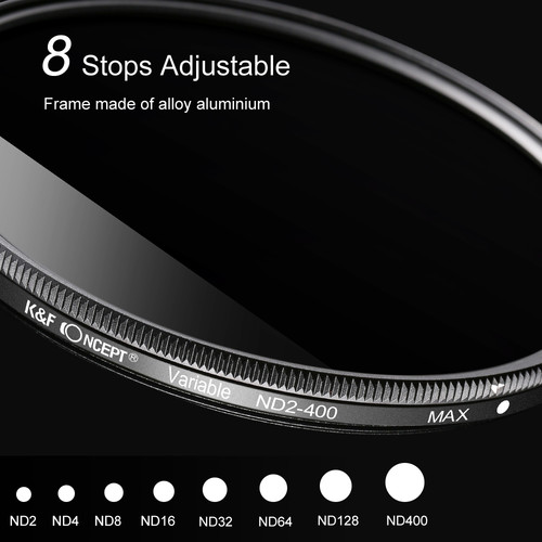 K&F Concept 72mm Variable Fader ND2-ND400 Filter VND KF01.1112 - 4